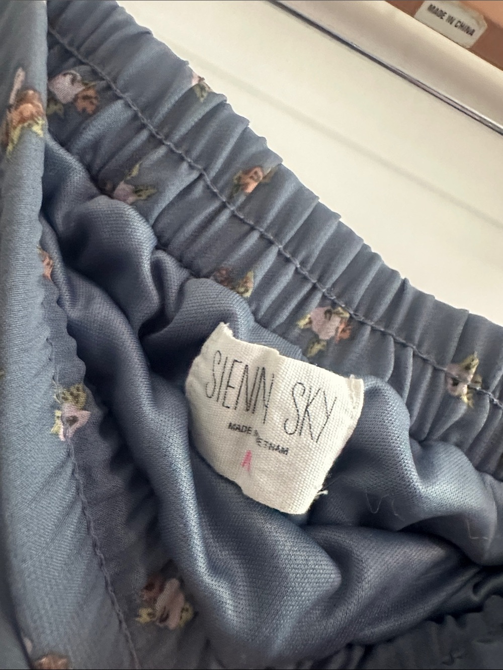 Sienna Sky Dusty Blue Floral Maxi Skirt Cottagecore Boho Drawstring Waist - Picture 2 of 5
